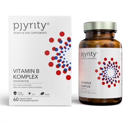 Vitamin B complex. Vit B or not to be - regulation of hormones, reduction of tiredness and fatigue, psyche, psychological, vegan, from Germany, glass instead of plastic