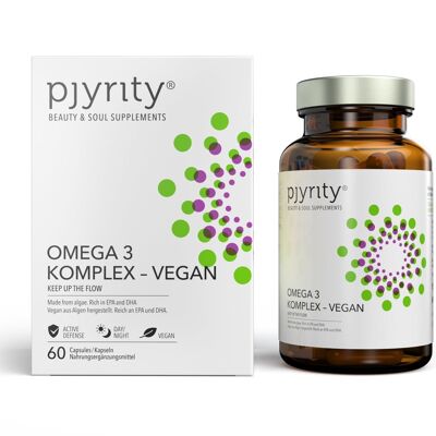 Omega 3 Komplex - vegan. Keep up the flow. Aus Algen, normale Sehkraft, Vitamine, Herzfunktion, Cholesterin, DHA, EPA, Weichkapsel