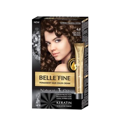 Crema Colorante Permanente Belle`Fine # 4.0 - Castano Naturale