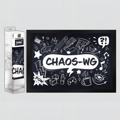 Paillasson en 35x50 cm avec motif Chaos WG - avec de nombreux motifs comiques amusants