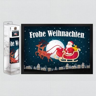 Frohe Weihnachten Fußmatte mit Weihnachtsmann Motiv