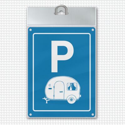 Cartello in metallo per parcheggio per roulotte