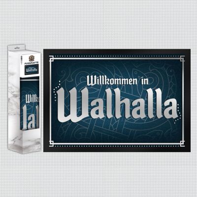 Welcome to Valhalla doormat with runes motif