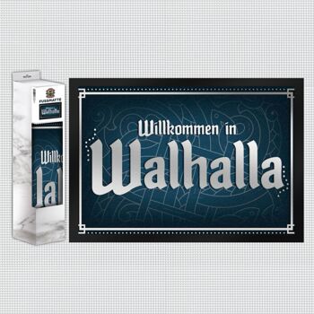 Welcome to Valhalla paillasson avec motif runes 1