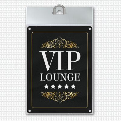 VIP lounge metal sign with 5-star motif