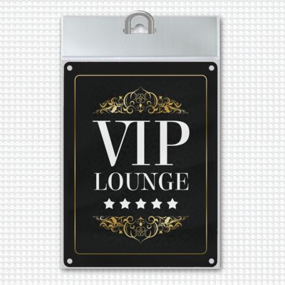 Enseigne en métal lounge VIP avec motif 5 étoiles