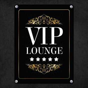 Enseigne en métal lounge VIP avec motif 5 étoiles 4