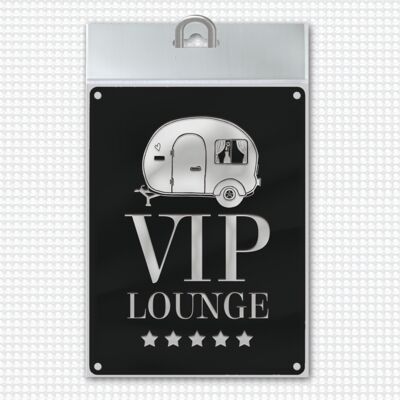 Letrero de metal para caravana VIP Lounge