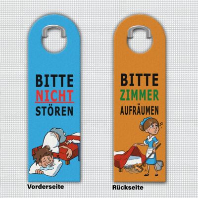 Türhänger mit Comic-Motiv - Bitte nicht stören oder Bitte Zimmer aufräumen