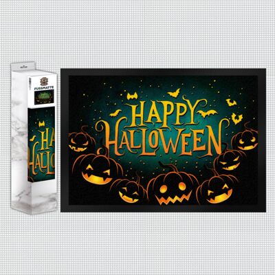 Paillasson Happy Halloween avec motif citrouille