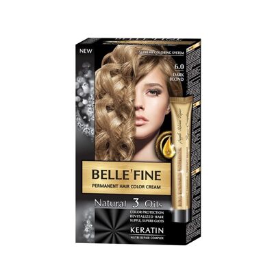 Permanente Haarfarbe Creme Belle`Fine # 6.0 - Dunkelblond