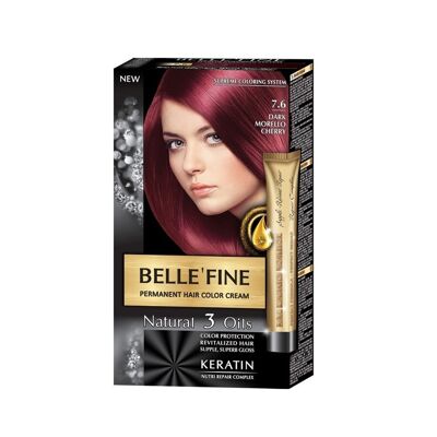 Permanente Haarfarbe Creme Belle`Fine # 7.6 - Dunkle Sauerkirsche