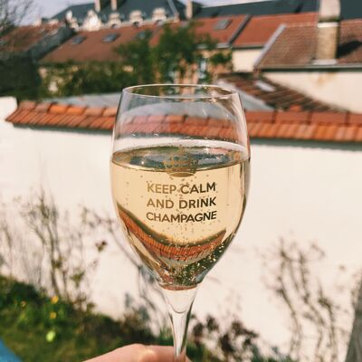 Duo de flûtes à Champagne Keep Calm and Drink Champagne cadeau fin d’année cadeau fêtes