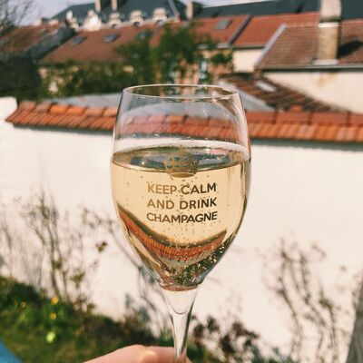 Dúo de flautas de champán Keep Calm and Drink Champagne regalo de fin de año regalo de vacaciones