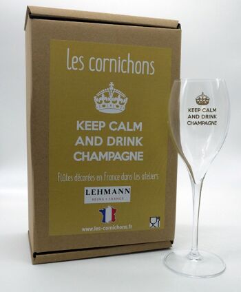 Duo de flûtes à Champagne Keep Calm and Drink Champagne cadeau fin d’année cadeau fêtes 3