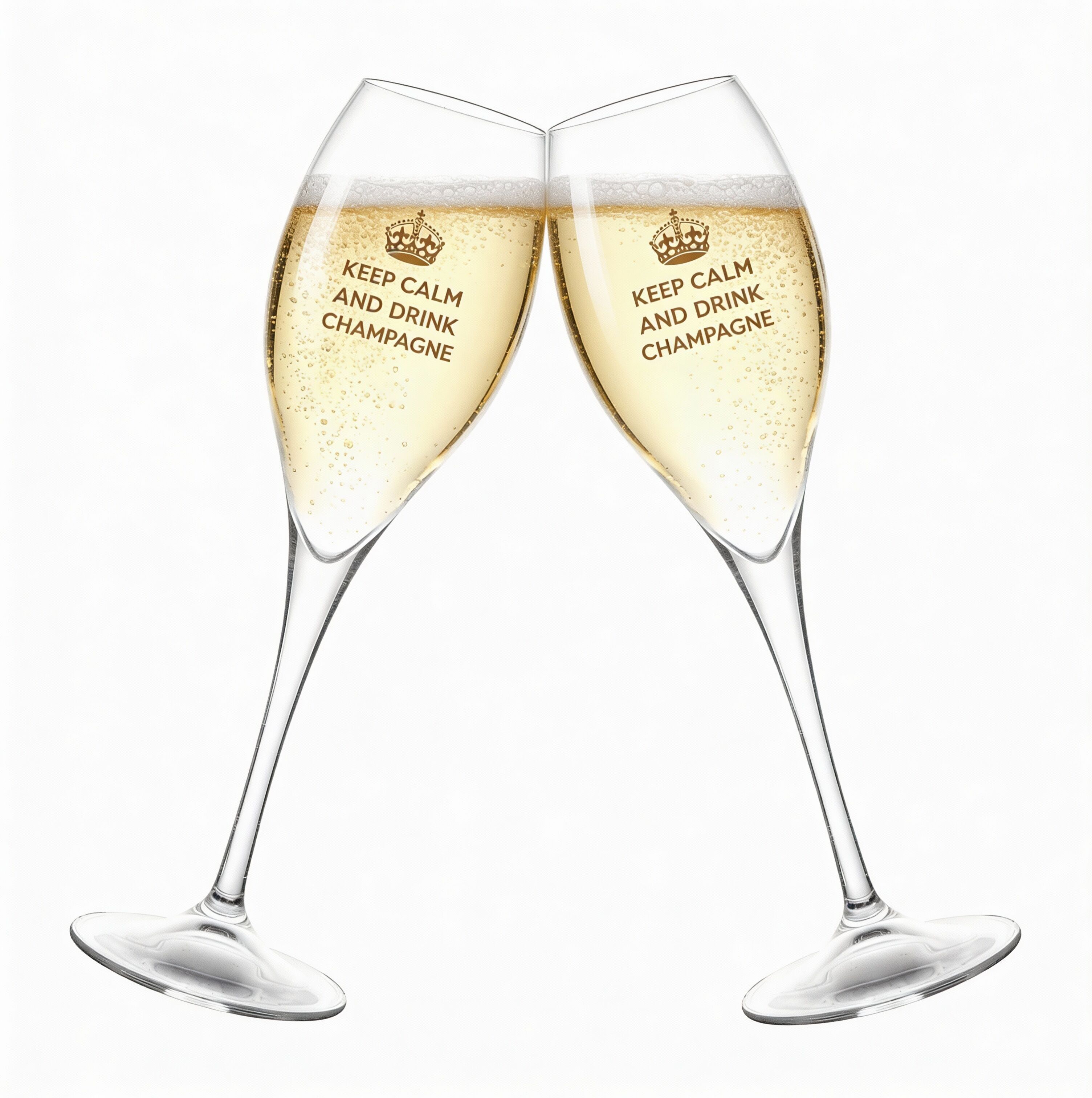 Champagnerflöten-Duo Keep Calm and Drink Champagne Weihnachtsgeschenk zum Jahresende