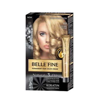 Crème de coloration permanente pour cheveux Belle`Fine # 8.0 - Blond naturel