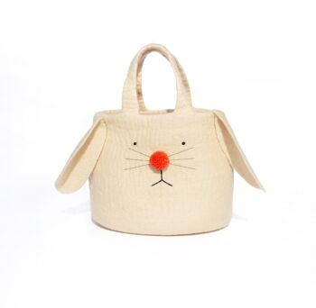 Pom Pom Bunny Bag, Mandarine - par Sew Heart Felt 4