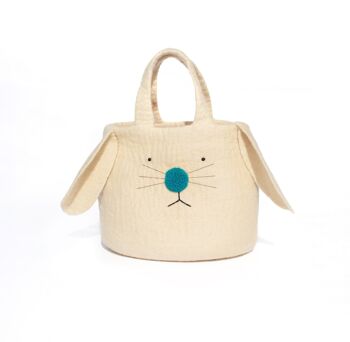 Pom Pom Bunny Bag, Turquoise - par Sew Heart Felt 4