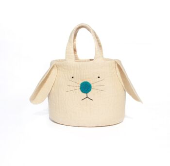 Pom Pom Bunny Bag, Turquoise - par Sew Heart Felt 2