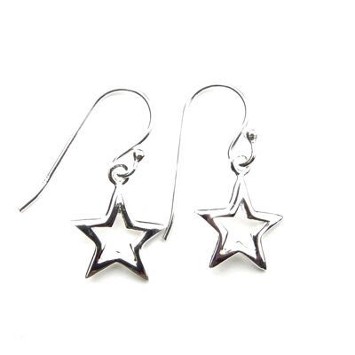 Jolies boucles d'oreilles étoile en argent 925