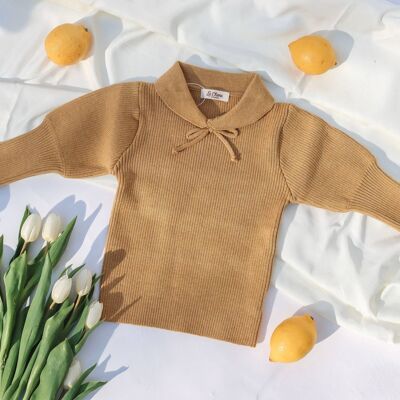Fiora Puff Sleeves Sweater - 100% Cotton