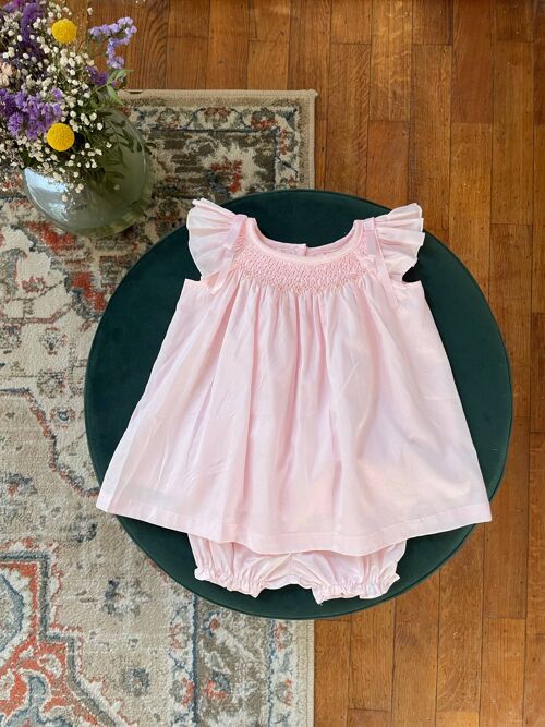 Mason Hand-Smocked Pants Set Pink - 100% Cotton