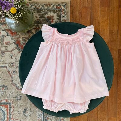 Conjunto de pantalón Mason Hand-Smocked Blanco - 100% Algodón