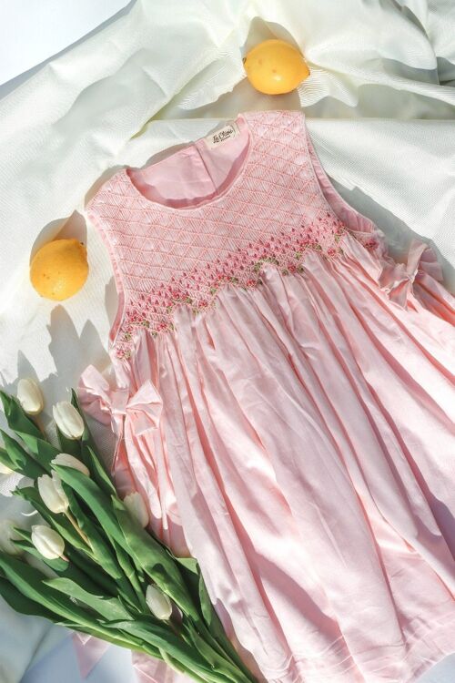 Madeline Dress Pink - 100% Cotton