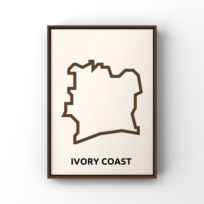 Map of Ivory Coast - A4