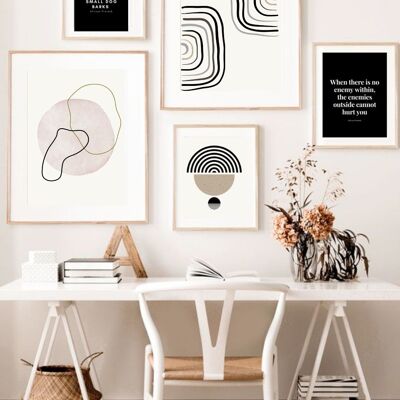 Abstract shape gallery wall