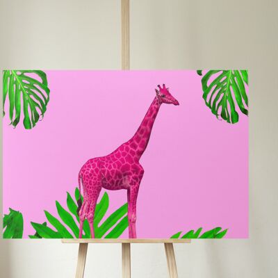Retro giraffe Canvas - rectangle 8x10"