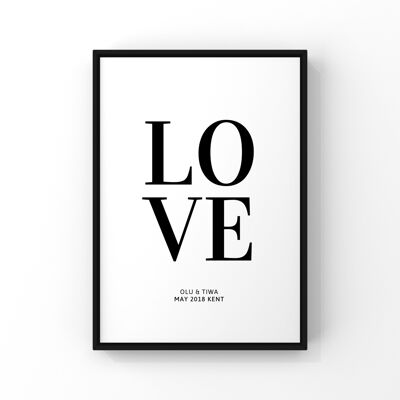 Love personalised poster - A3
