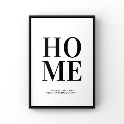 Home personalised poster - A4