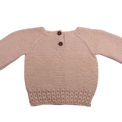 Baby Strickpullover mit U-Auschnitt - 74 - Creme weiß