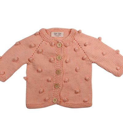 Baby Popcorn Strickjacke - 68 - Hellrosa