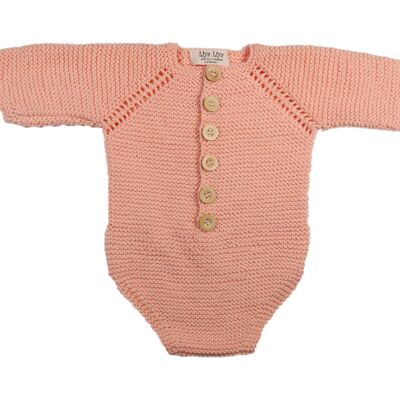 Baby Langarm Romper - Hellrosa