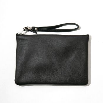 Pochette en cuir noire 1