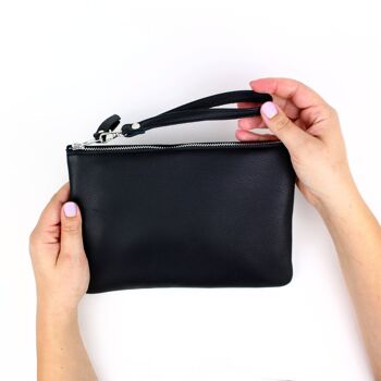 Pochette en cuir noire 2