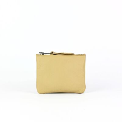 Monedero Piel Beige