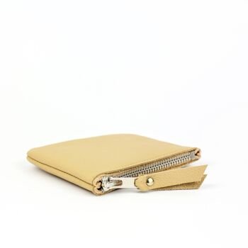 Porte-monnaie en cuir beige 2