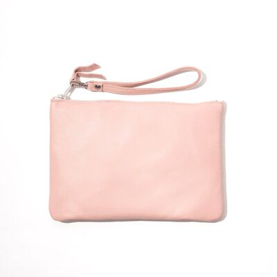 Rosa Lederclutch