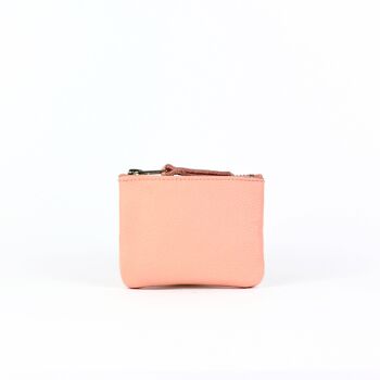 Porte-monnaie en cuir rose 1