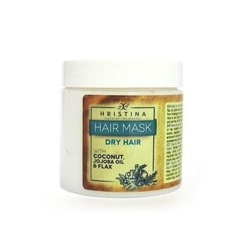 Masque capillaire pour cheveux secs à l'huile de lin, de noix de coco et de jojoba, 200 ml