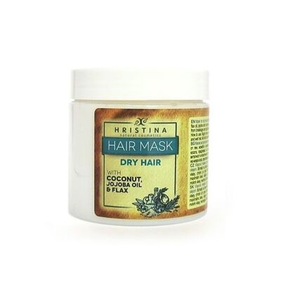 Hair Mask for Dry Hair with Flax, Coconut and Jojoba Oil, 200 ml
