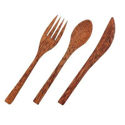Cutlery Set in Palmwood | Washable and Reusable