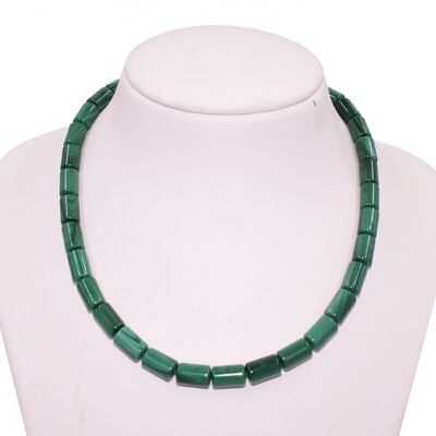 Necklace with malachite rolls