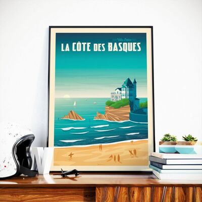 Biarritz-Baskenland Frankreich Reiseposter – 21 x 29,7 cm [A4]