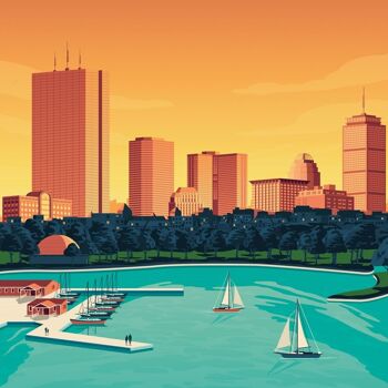 Affiche Voyage Boston Massachusetts - Etats-Unis - 21x29.7 cm [A4] 2