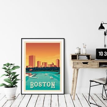 Affiche Voyage Boston Massachusetts - Etats-Unis - 21x29.7 cm [A4] 3